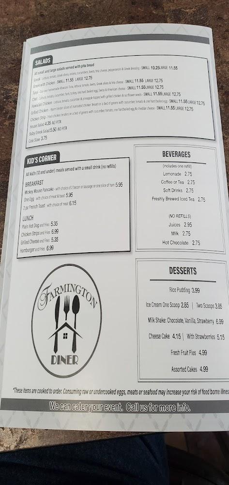 Farmington Diner Menu image 4